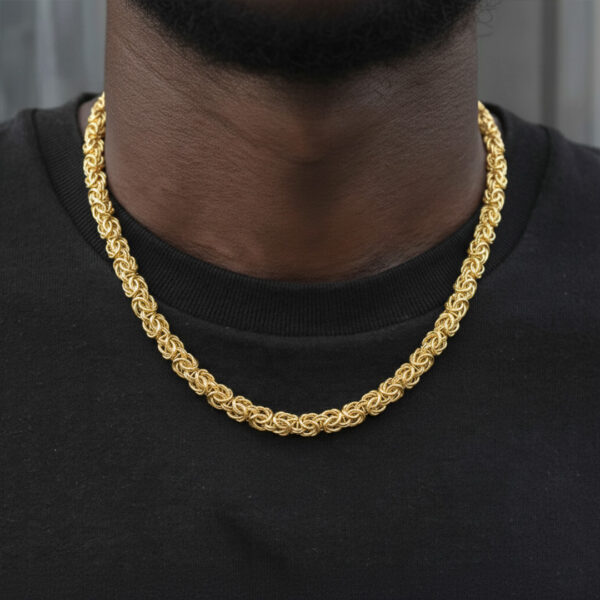 Byzantine Thick Cut Chain (Gold/Silver) - Image 3