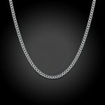 2mm Curb Chain Necklace - 18K White Gold Plated