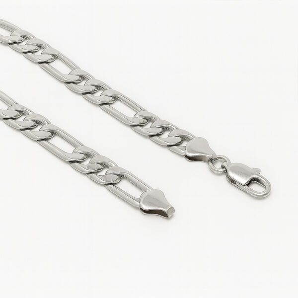 Silver Figaro Brass Classic Chain (Multiple Sizes Available) - Image 2