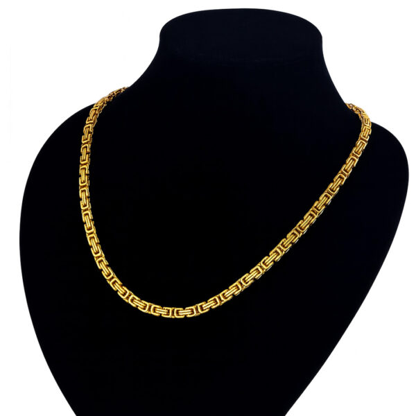 4MM 14k Gold Plated  24" Byzantine Link Chain - Image 3