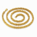 4MM 14k Gold Plated  24" Byzantine Link Chain