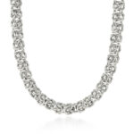 Classic Byzantine Thick Cut Chain Necklace (Gold or Silver Available)