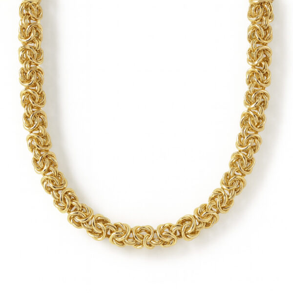 Classic Byzantine Thick Cut Chain Necklace (Gold or Silver Available) - Image 2