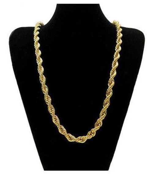 14K Yellow Gold Plated Classic Rope Chain (Multiple Sizes Available ...