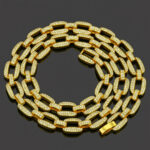 14 MM CURB LINK Solid 14K Yellow Gold Color Crystal Chain