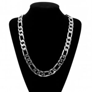 Silver Figaro Brass Classic Chain (Multiple Sizes Available)