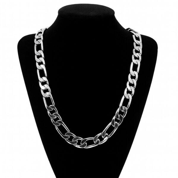 Silver Figaro Brass Classic Chain (Multiple Sizes Available)