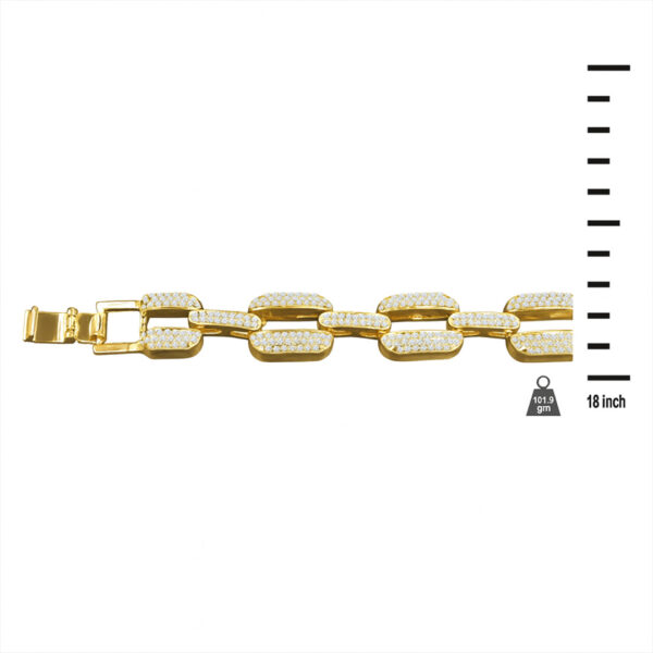 14 MM CURB LINK Solid 14K Yellow Gold Color Crystal Chain - Image 4