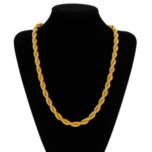 14K Gold Plated Classic Rope Chain (Multiple Sizes Available)