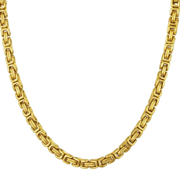 4MM 14k Gold Plated  24" Byzantine Link Chain - Image 2